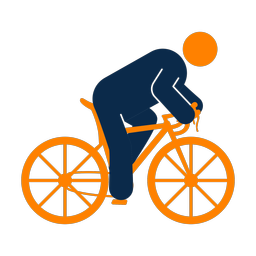 Cycling 2 colored clipart, Round style