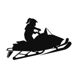 Snowmobile racing silhouette, Classic style