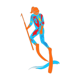 Spearfishing colorful clipart, Splash style
