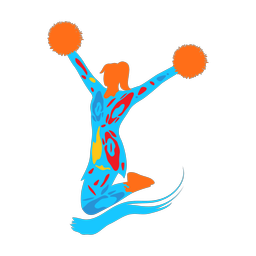 Cheerleading colorful clipart, Splash style