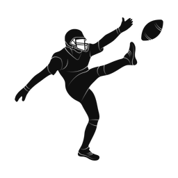 Football kicker silhouette, Promax style