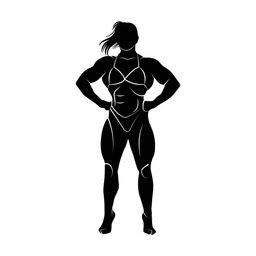 Bodybuilding silhouette, Promax style