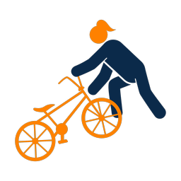 Bmx 2 colored clipart, Round style