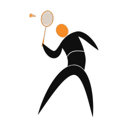 Badminton 2 colored clipart, Motion style