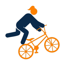 Bmx 2 colored clipart, Round style