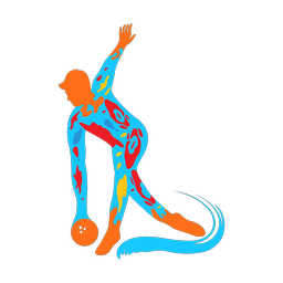 Bowling colorful clipart, Splash style