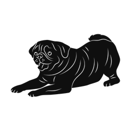 Pug silhouette, Promax style