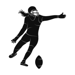 Football kicker silhouette, Promax style