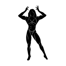 Bodybuilding silhouette, Promax style