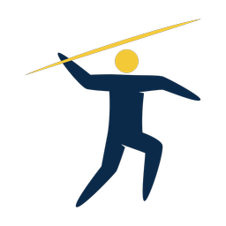 Javelin throw 2 colored clipart, Strike style
