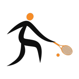 Tennis 2 colored clipart, Motion style