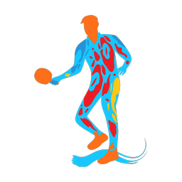 Table tennis colorful clipart, Splash style