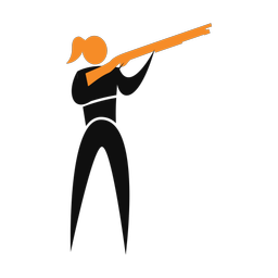 Skeet shooting 2 colored clipart, Motion style