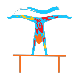 Uneven bars colorful clipart, Splash style