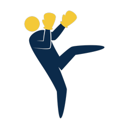 Kickboxing 2 colored clipart, Strike style
