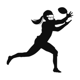Football receiver silhouette, Classic style