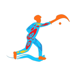Jai alai colorful clipart, Splash style