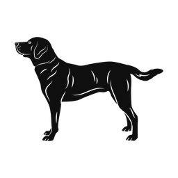 Labrador retriever silhouette, Promax style