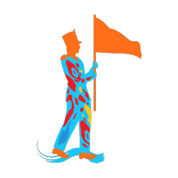 Color guard colorful clipart, Splash style