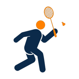 Badminton 2 colored clipart, Round style