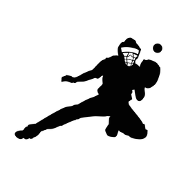 Baseball catcher silhouette, Classic style