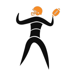 Football quarterback 2 colored clipart, Motion style