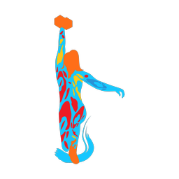 Crossfit colorful clipart, Splash style