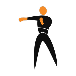 Boxing 2 colored clipart, Motion style