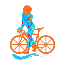 Cycling colorful clipart, Splash style