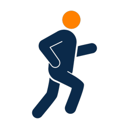Running 2 colored clipart, Round style