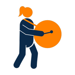 Bass drummer 2 colored clipart, Round style