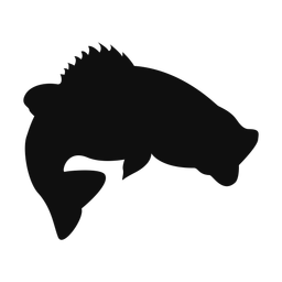 Largemouth bass silhouette, Classic style