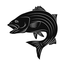 Striped bass silhouette, Promax style
