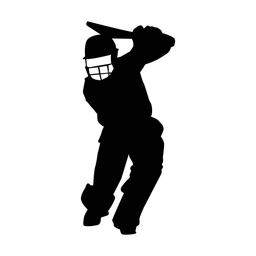 Cricket batter silhouette, Classic style