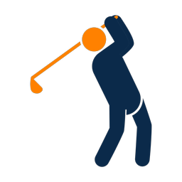 Golf 2 colored clipart, Round style