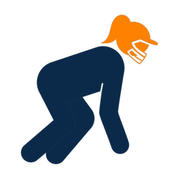 Football lineman 2 colored clipart, Round style
