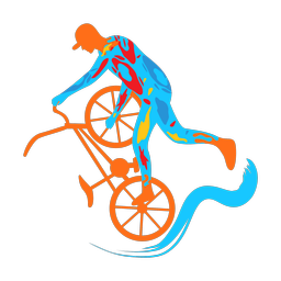 Bmx colorful clipart, Splash style