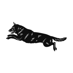 German shepherd silhouette, Promax style