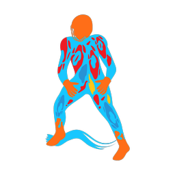Football lineman colorful clipart, Splash style