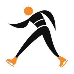 Speed skating 2 colored clipart, Motion style