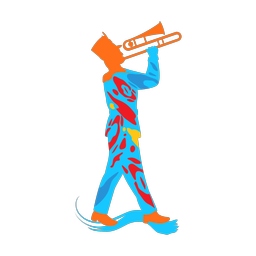 Cornet colorful clipart, Splash style