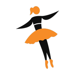 Ballet 2 colored clipart, Motion style