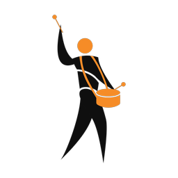 Side drummer 2 colored clipart, Motion style