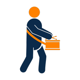 Side drummer 2 colored clipart, Round style