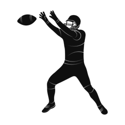 Football receiver silhouette, Promax style