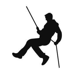 Rock climbing silhouette, Classic style