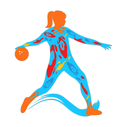 Bowling colorful clipart, Splash style