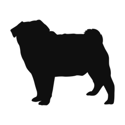 Pug silhouette, Classic style