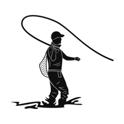 Fly fishing silhouette, Promax style