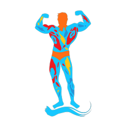 Bodybuilding colorful clipart, Splash style